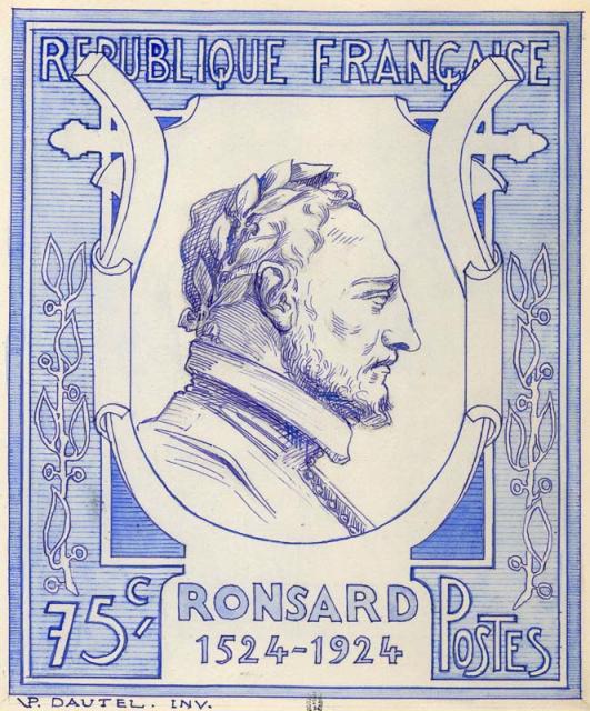 France_1924_Yvert_209a-Scott_219_unadopted_Ronsard_MAQ