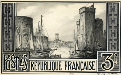 France_1929_Yvert_261c-Scott_251_unadopted_3f_Port_de_la_Rochelle_MAQ