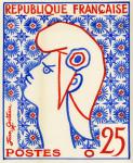 France_1961_Yvert_1282u-Scott_985_unadopted_Marianne_de_Cocteau_MAQ