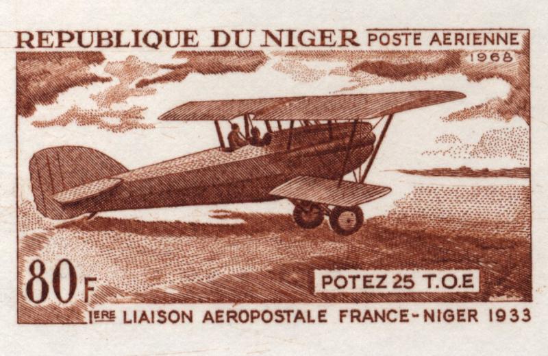Niger_1968_Yvert_PA84-Scott_C84_brown_aa_detail