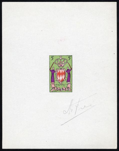 Monaco_1954_Yvert_411-Scott_318_multicolor_typo_a