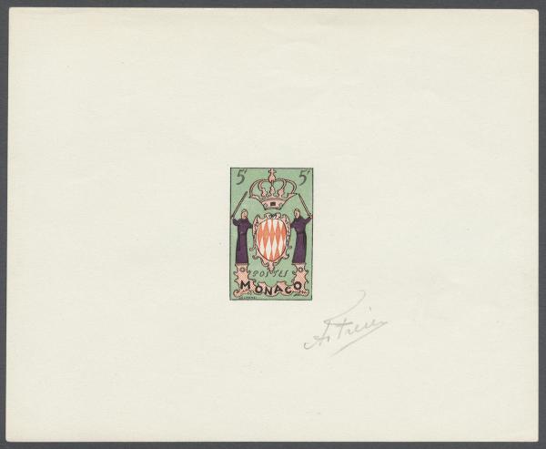 Monaco_1954_Yvert_411-Scott_318_multicolor_typo_c