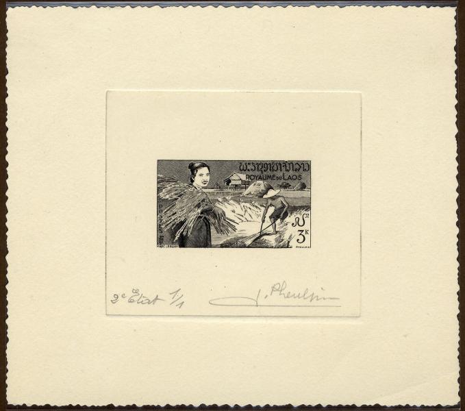 Laos_1957_Yvert_40-Scott_37_2eme_etat_black