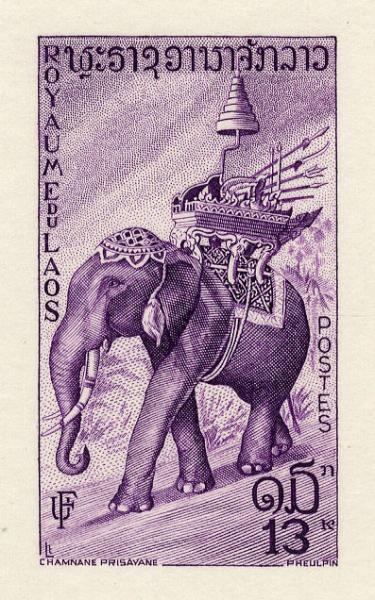 Laos_1958_Yvert_50-Scott_47_violet_detail