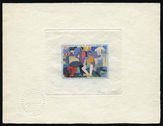 France_1961_Yvert_1322-Scott_1018_positive_hand_multicolor_aa
