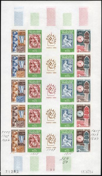 France_1964_Yvert_1417A-Scott_1085-87_full_sheet_a