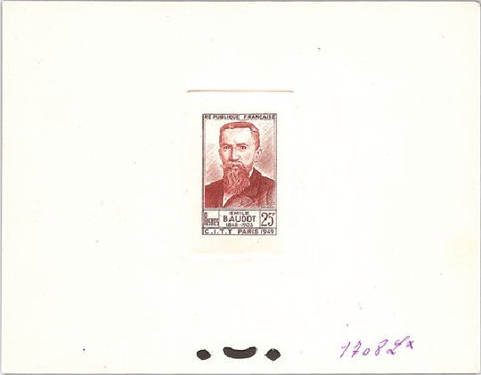 France_1949_Yvert_846A-Scott_627_unissued_Emile_Baudot_brown_1708_Lx_ab_CP