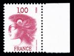 France_1976_Yvert_1892b-Scott_1496_unissued_1f_Marianne_by_Excoffon-Durrens_f_US