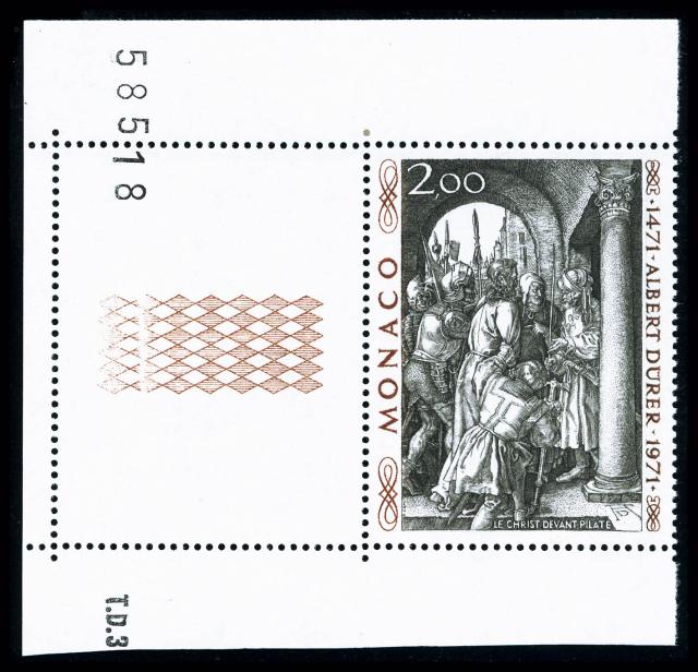 Monaco_1972_Yvert_876A-Scott_817_unissued_Albert_instead_of_Albrecht_Durer_y_US