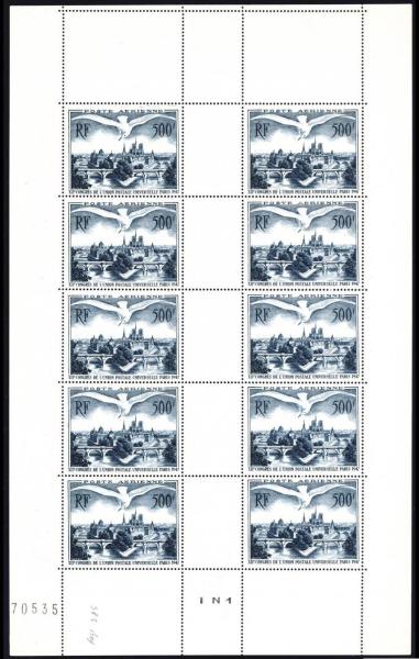 France_1947_Yvert_PA20-Scott_C22_full_sheet_e