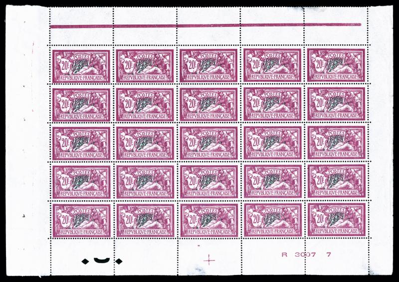 France_1926_Yvert_208-Scott_typo_sheet