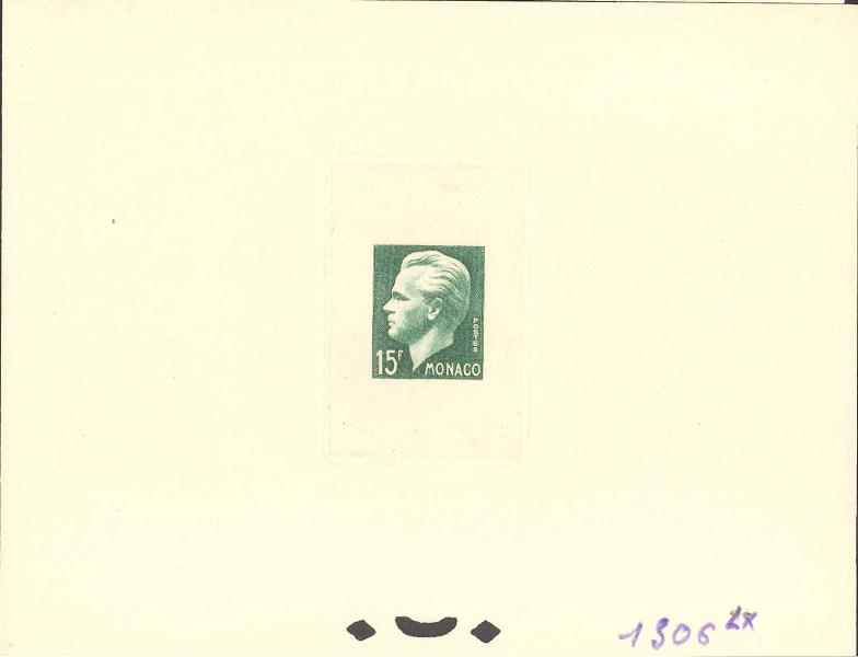 Monaco_1950_Yvert_348a-Scott_278_unadopted_thick_engraving_Rainier_III_green_1306_Lx_ab_CP