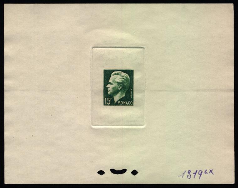Monaco_1950_Yvert_348a-Scott_278_unadopted_thick_engraving_Rainier_III_green_1319_Lx_aa_CP