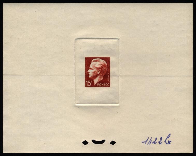 Monaco_1950_Yvert_348a-Scott_278_unadopted_thick_engraving_Rainier_III_red_1422_Lx_aa_CP
