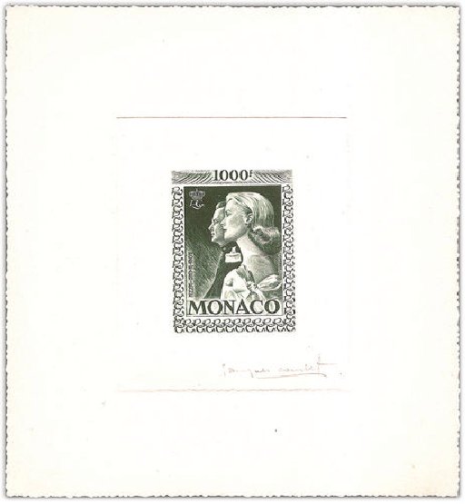 Monaco_1959_Yvert_PA72a-Scott_C55_unadopted_1000f_Grace_et_Rainier_III_gros_dark-green_b_AP