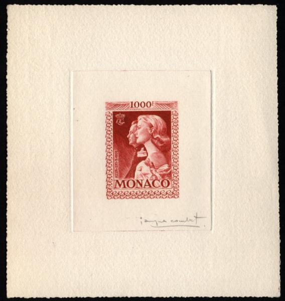 Monaco_1959_Yvert_PA72a-Scott_C55_unadopted_1000f_Grace_et_Rainier_III_gros_red_AP