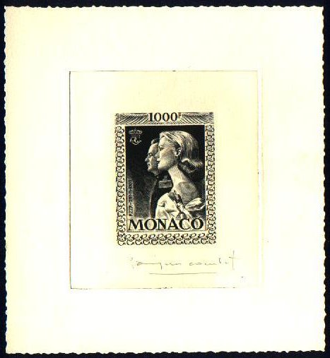 Monaco_1959_Yvert_PA72b-Scott_C55_unadopted_1000f_Grace_et_Rainier_III_maigre_black_a_AP