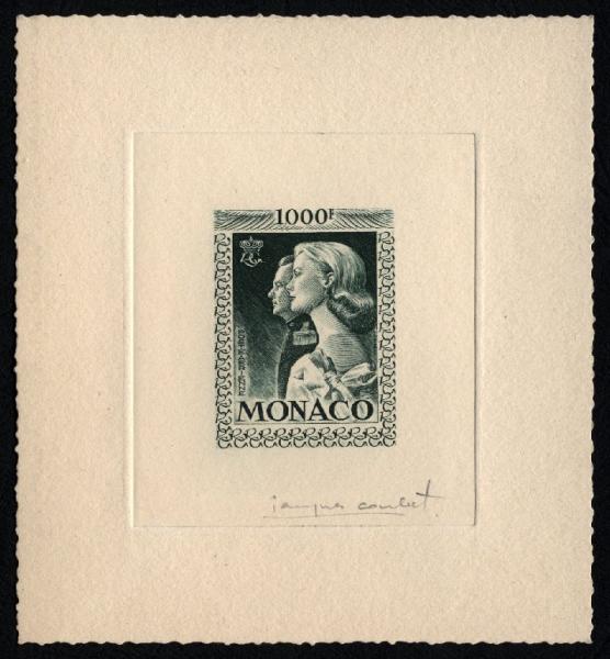 Monaco_1959_Yvert_PA72b-Scott_C55_unadopted_1000f_Grace_et_Rainier_III_maigre_dark-green_b_AP