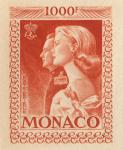 Monaco_1959_Yvert_PA72b-Scott_C55_unadopted_1000f_Grace_et_Rainier_III_maigre_orange-red_a_AP_detail
