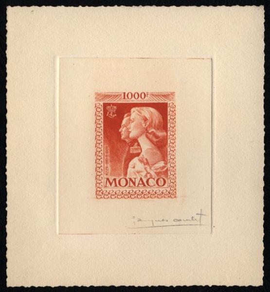 Monaco_1959_Yvert_PA72b-Scott_C55_unadopted_1000f_Grace_et_Rainier_III_maigre_orange-red_b_AP