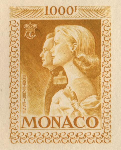 Monaco_1959_Yvert_PA72b-Scott_C55_unadopted_1000f_Grace_et_Rainier_III_maigre_orange-yellow_b_AP_detail