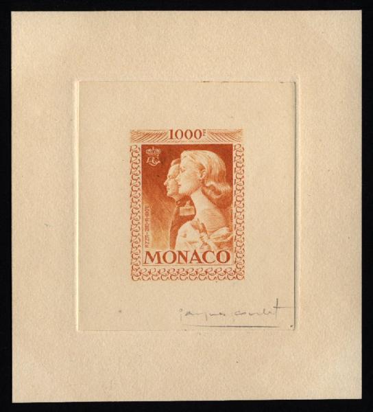 Monaco_1959_Yvert_PA72b-Scott_C55_unadopted_1000f_Grace_et_Rainier_III_maigre_orange_AP