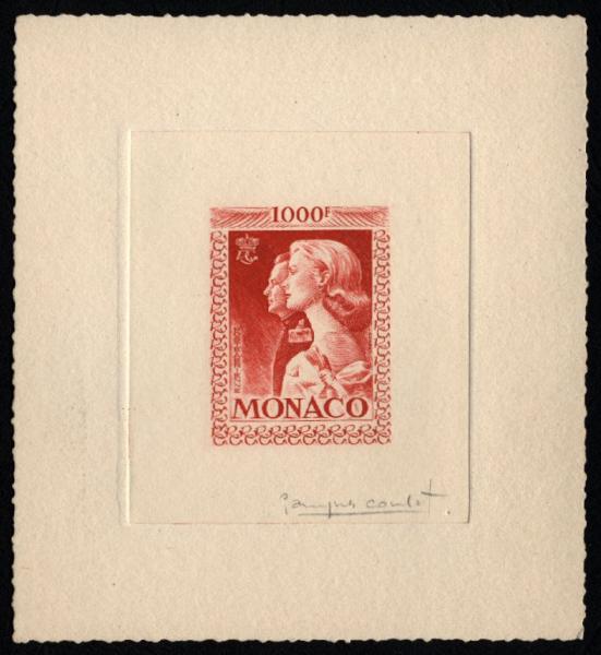 Monaco_1959_Yvert_PA72b-Scott_C55_unadopted_1000f_Grace_et_Rainier_III_maigre_red-orange_AP