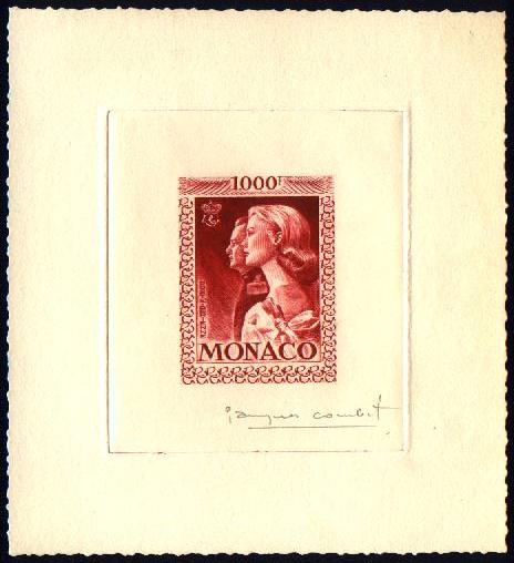 Monaco_1959_Yvert_PA72b-Scott_C55_unadopted_1000f_Grace_et_Rainier_III_maigre_red_AP
