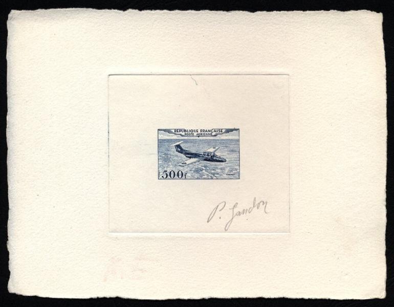 France_1953_Yvert_PA32b-Scott_C31b_unadopted_500f_Fleuret_blue_a_AP