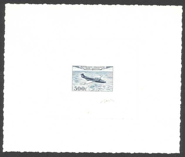 France_1953_Yvert_PA32b-Scott_C31b_unadopted_500f_Fleuret_blue_c_AP