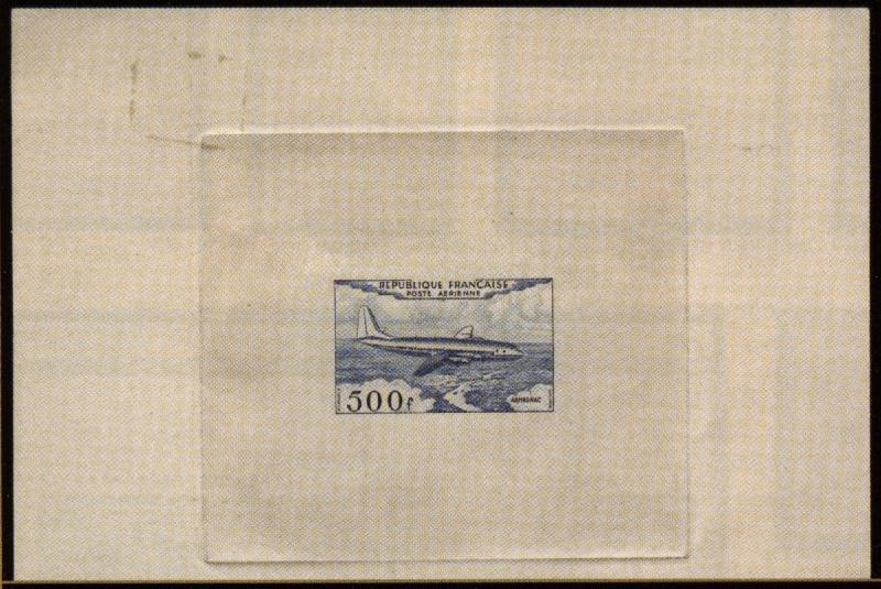 France_1953_Yvert_PA32a-Scott_C31a_unadopted_500f_Armagnac_dark-blue_b_AP