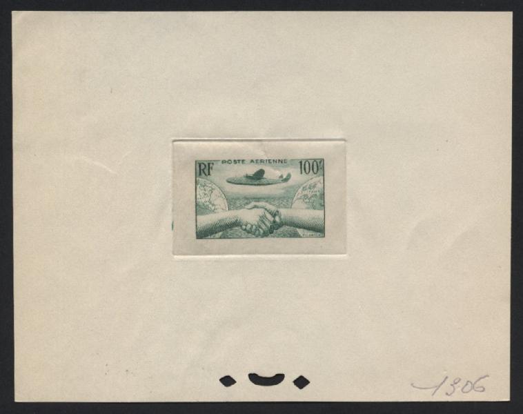 France_1946_Yvert_PA-Scott_C_unadopted_Lionel_de_Marmier_100f_green_1306_CP