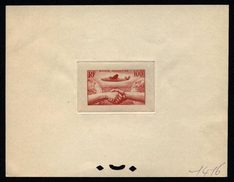 France_1946_Yvert_PA-Scott_C_unadopted_Lionel_de_Marmier_100f_red_1416_aa_CP