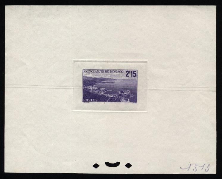 Monaco_1939_Yvert_179a-Scott_unissued_2f15_Rade_de_Monte-Carlo_violet_1513_CP
