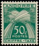 Andorra_1943_Yvert_Taxe_23-Scott_J23_typo