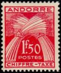 Andorra_1943_Yvert_Taxe_25-Scott_J25_typo