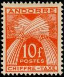 Andorra_1943_Yvert_Taxe_30-Scott_J30_typo