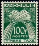 Andorra_1953_Yvert_Taxe_41-Scott_J41_typo
