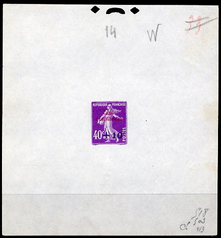 France_1927_Yvert_246c-Scott_B24_Semeuse_unadopted_red_+_black_overprint_violet_518_S_503-413_typo_CP