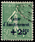 France_1927_Yvert_247-Scott_B25_Semeuse_black_overprint_typo_b_IS