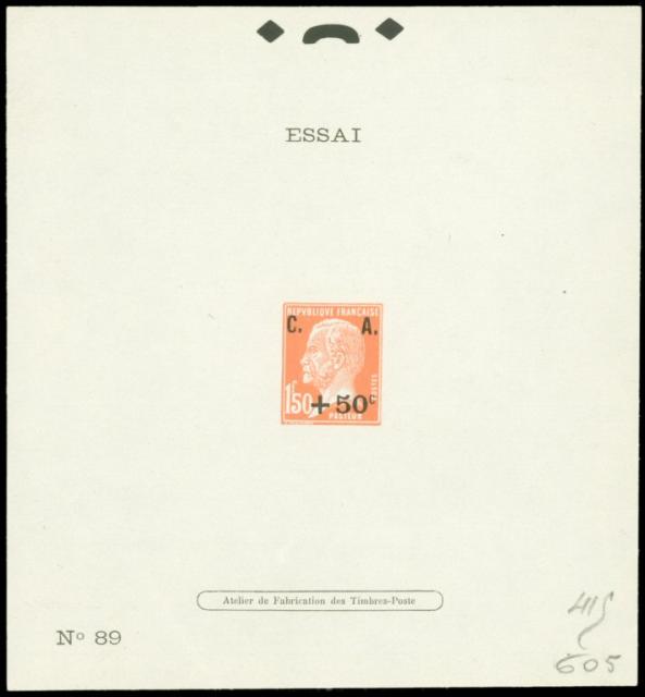 France_1927_Yvert_248a-Scott_B26_Pasteur_unadopted_black_overprint_red_N_89_415_605_typo_DP