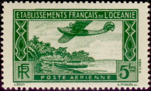 Polinesia_Oceanie_1934_Yvert_PA1-Scott_C1_seaplane_Helio_IS