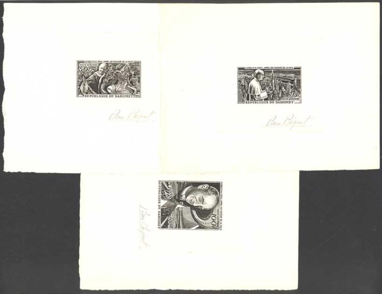 Dahomey_1966_Yvert_PA43-44-45-Scott_C39-40-41_black