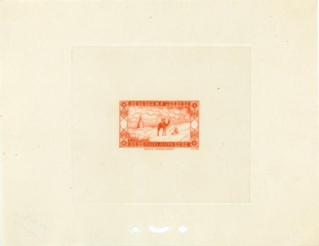 Algeria_1936_Yvert_101b-Scott_79_unadopted_Sahara_and_camel_2eme_etat_orange_ATP