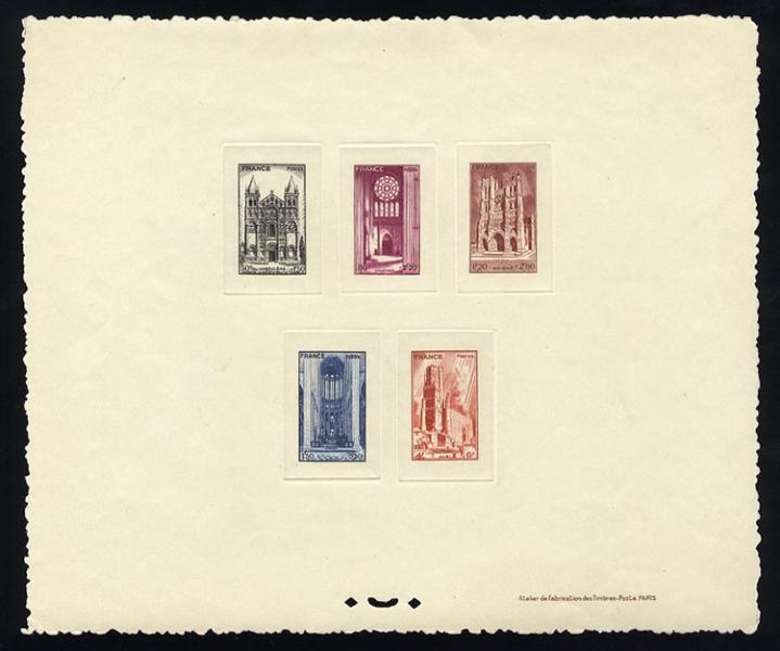 France_1944_Yvert_663-67-Scott_B185-89_a