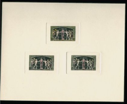 France_1949_Yvert_850-52-Scott_634-36_BLACK_hand_multicolor