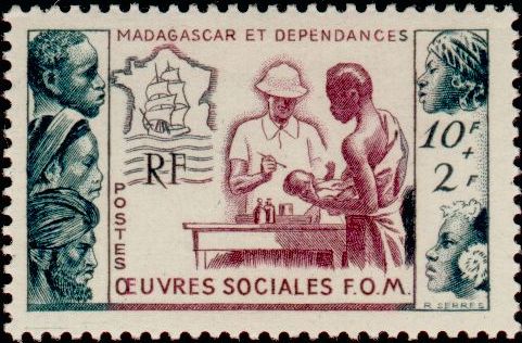 Madagascar_1954_Yvert_320-Scott_B17