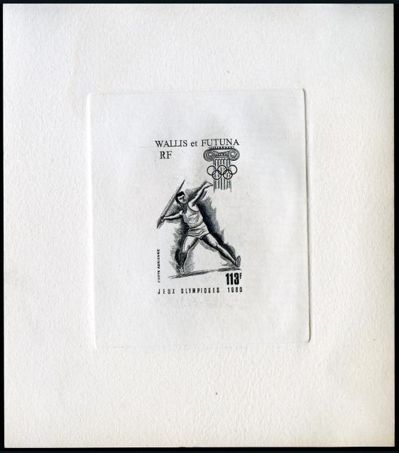 Wallis_1980_Yvert_PA-Scott_C_unadopted_113f_jevelin_Jeux_Olympiques_etat_black_a_AP