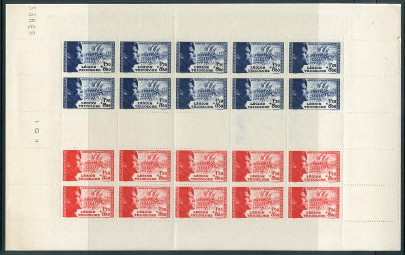 France_1942_Yvert_565A-Scott_B147a_full_sheet