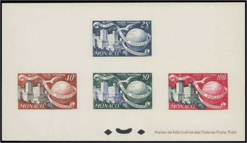 Monaco_1950_Yvert_PA45-48-Scott_C30-33_gummed_LARGE